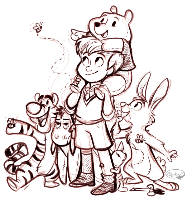 Christopher robin and friends winnie the pooh drawing disney drawings disney sketches