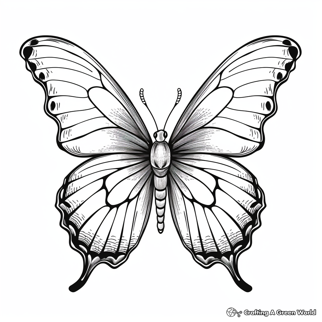 B is for butterfly coloring pages