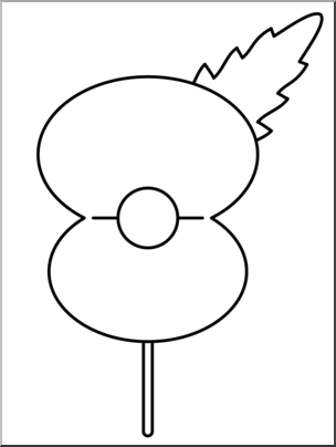 Clip art poppy graphic bw i