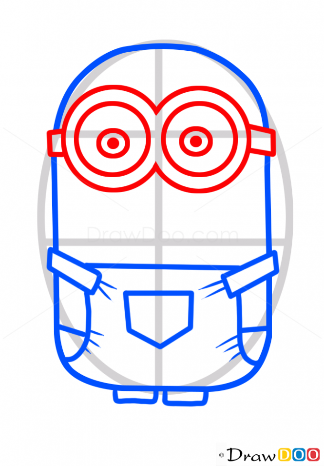 How to draw minion dave cartoon characters