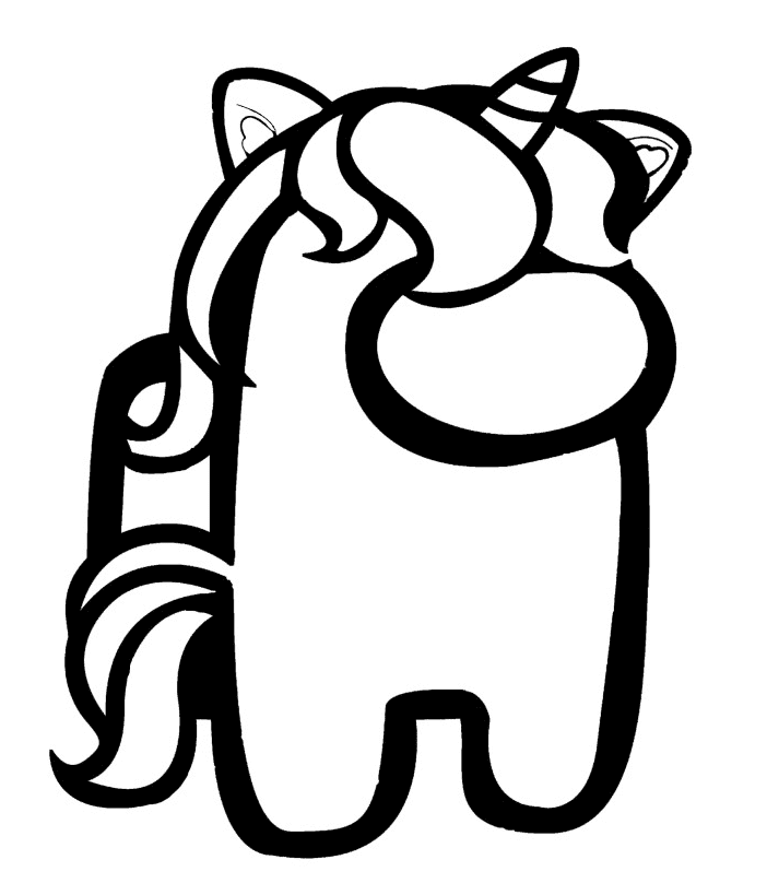 Coloriage among us licorne ã imprimer