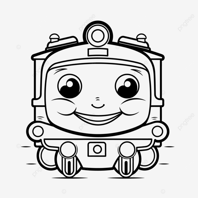 Gambar halaman pewarna kereta api kartun dengan lakaran lakaran muka smiley vektor lukisan kereta api mudah garis besar kereta api yang ringkas lakaran kereta api mudah png dan vektor untuk muat turun