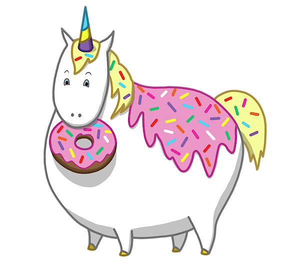 Chubby unicorn eating sprinkle doughnut adult pull