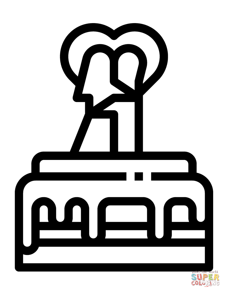 Valentines day wedding cake coloring page free printable coloring pages