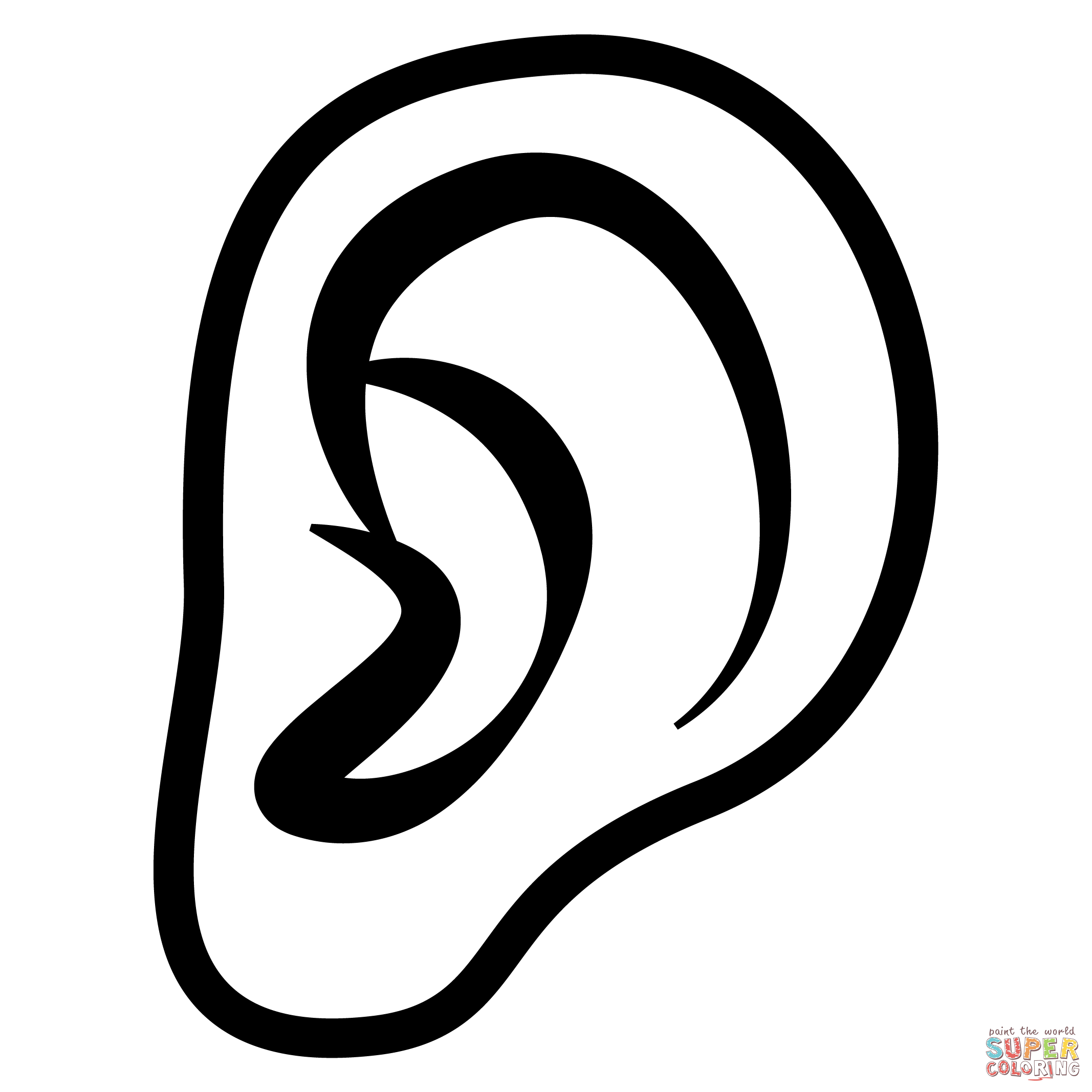 Dibujo de emoji de oreja para colorear dibujos para colorear imprimir gratis