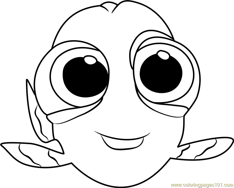 Baby dory coloring page for kids
