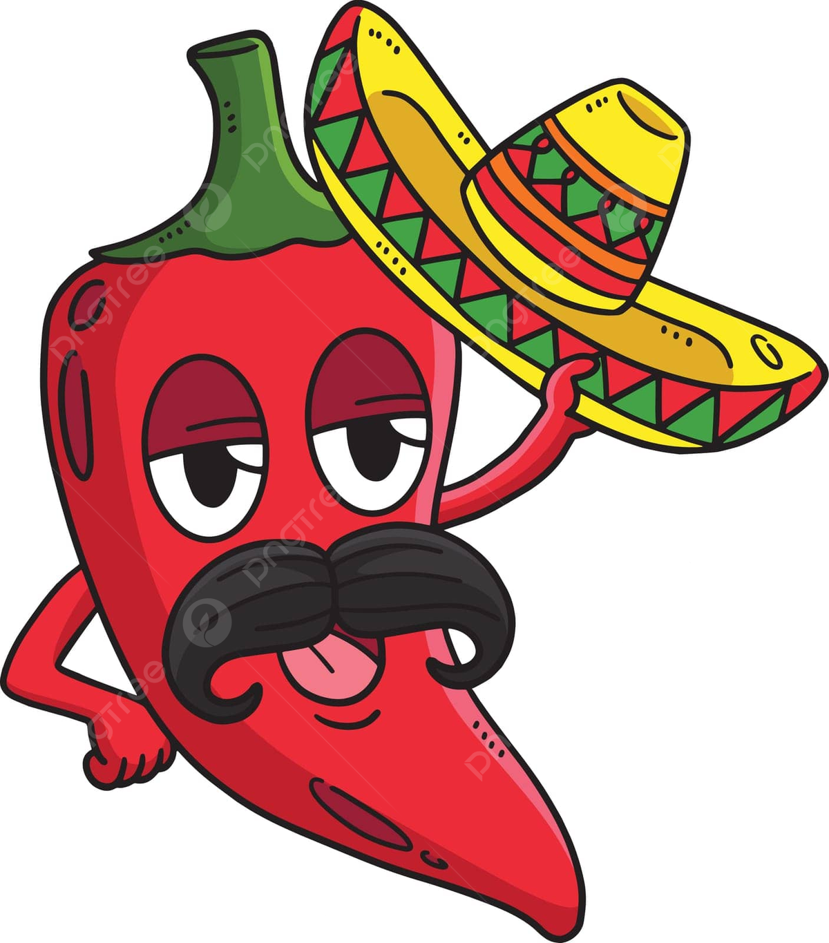 Cinco de mayo jalapeno sombrero cartoon clipart colorful picture fiesta vector colorful picture fiesta png and vector with transparent background for free download