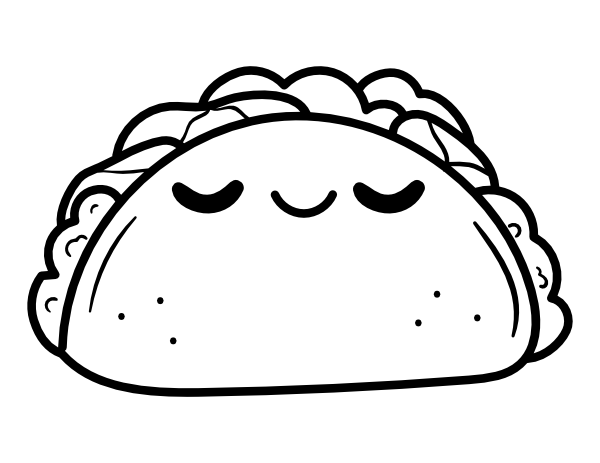 Printable kawaii taco coloring page cute coloring pages printable coloring pages coloring pages