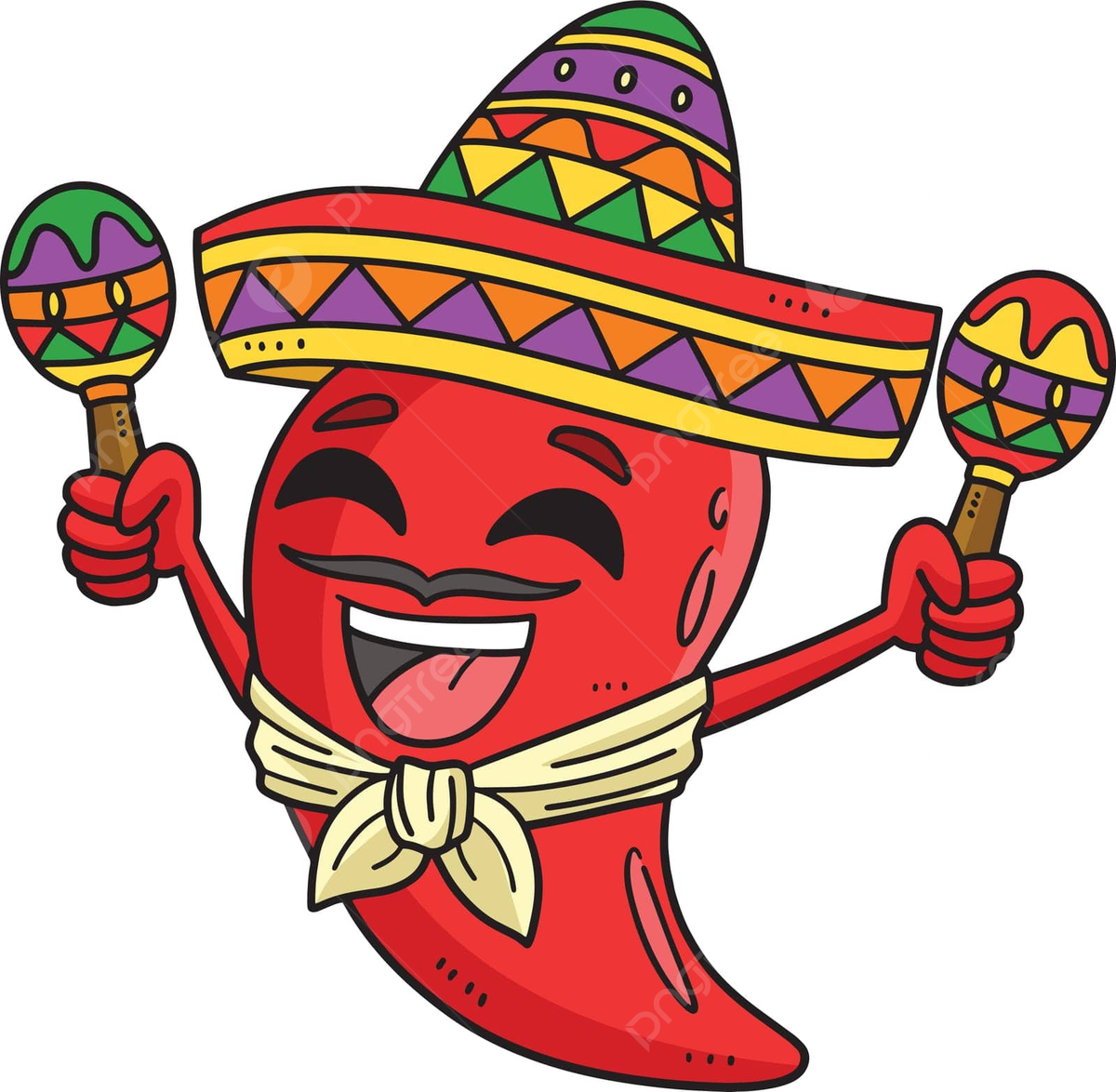 Cinco de mayo jalapeno sombrero cartoon clipart filled color colored graphic vector filled color colored graphic png and vector with transparent background for free download