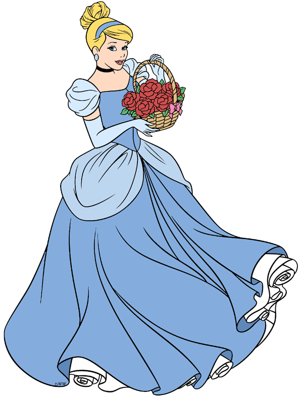 Cinderella and her basket of flowers cinderella coloring pages disney illustration disney princess coloring pages