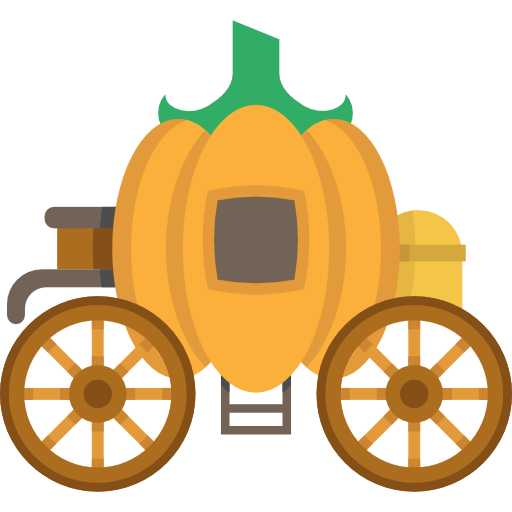 Fairy tale cinderella carriage transport fantasy pumpkin legend folklore icon