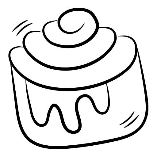 Cinnamon roll generic hand drawn black icon