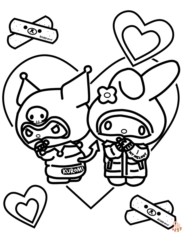 Printable kuromi coloring pages free and easy to print