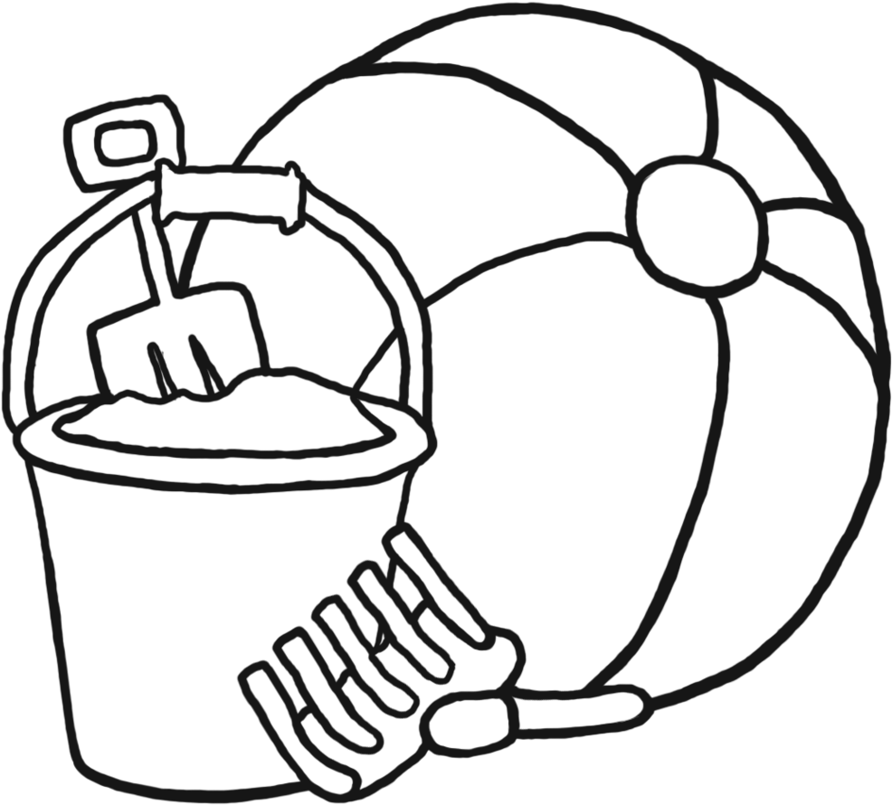 Beach ball clipart black and white clip art coloring