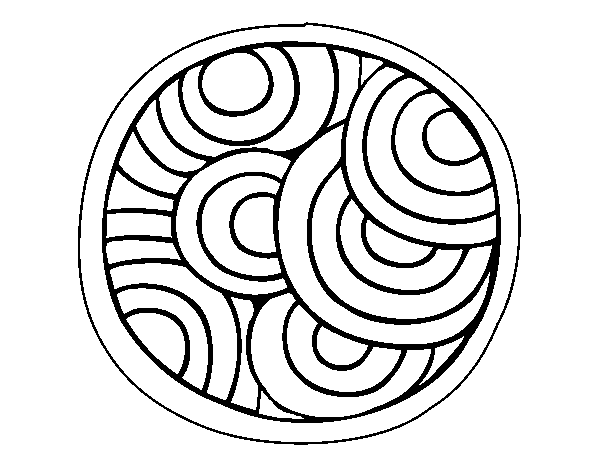 Round mandala coloring page