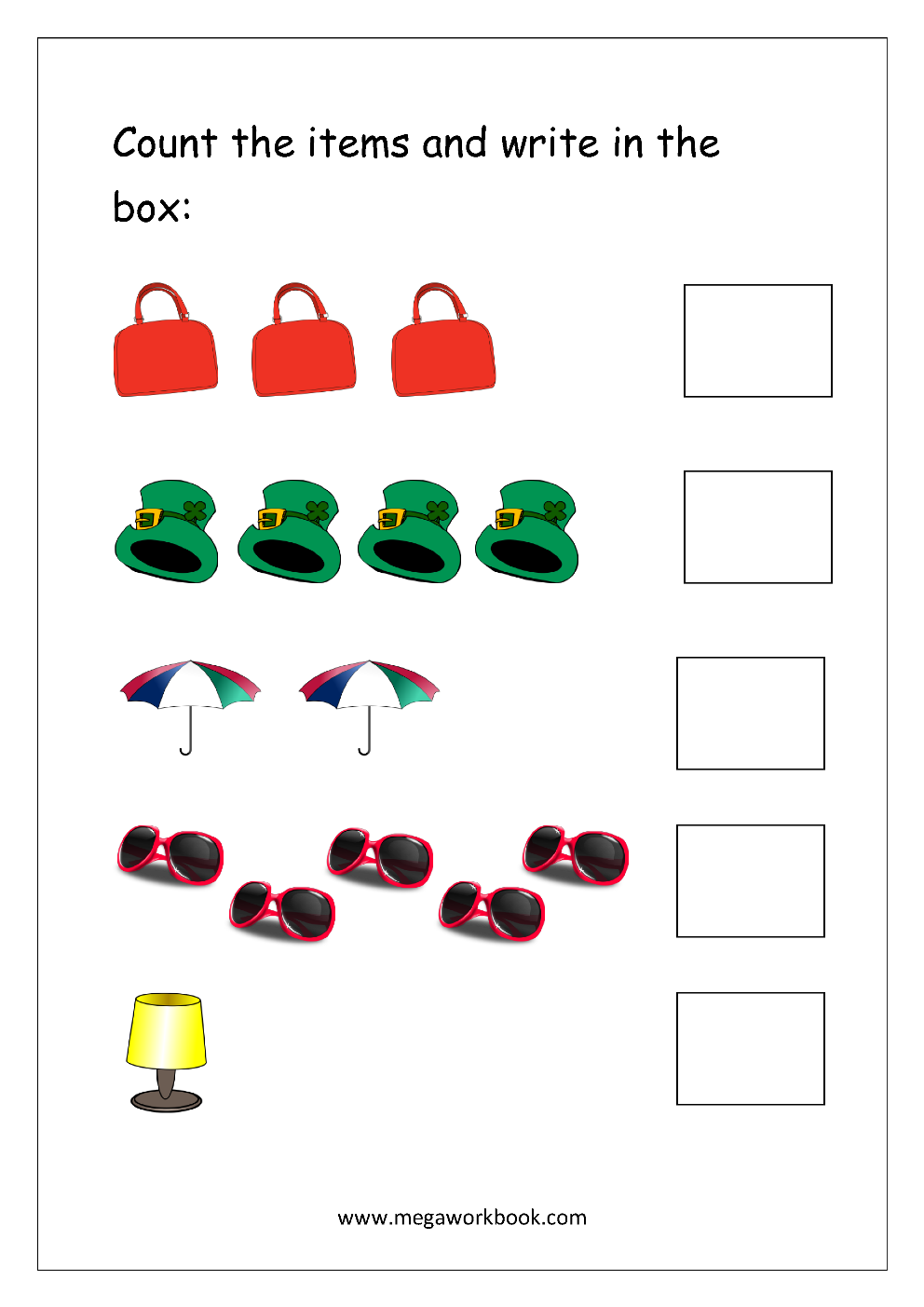 Number counting worksheets