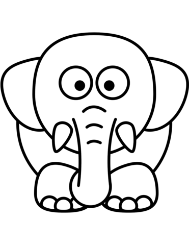 Cartoon elephant coloring page free printable coloring pages