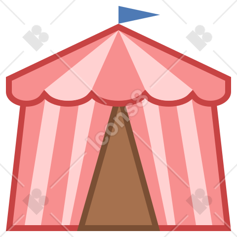 Circus tent icon in office style