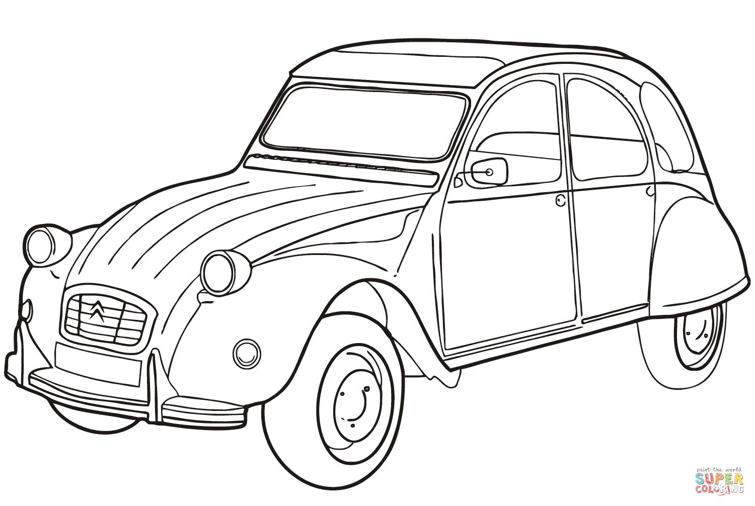 Citroãn cv super coloring auto tekeningen supercars gratis kleurplaten