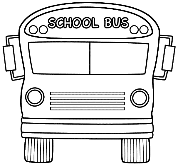 School bus front with theme