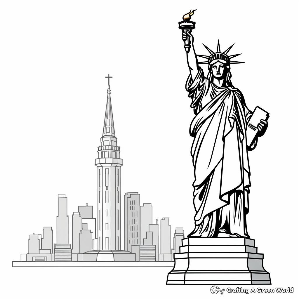 Statue of liberty coloring pages