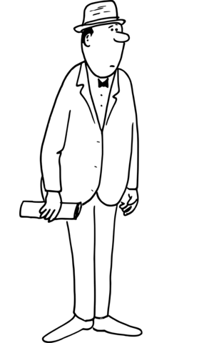 Vintage man with newspaper coloring page free printable coloring pages
