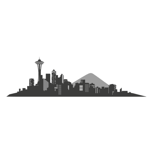Seattle skyline silhouette png svg design for t