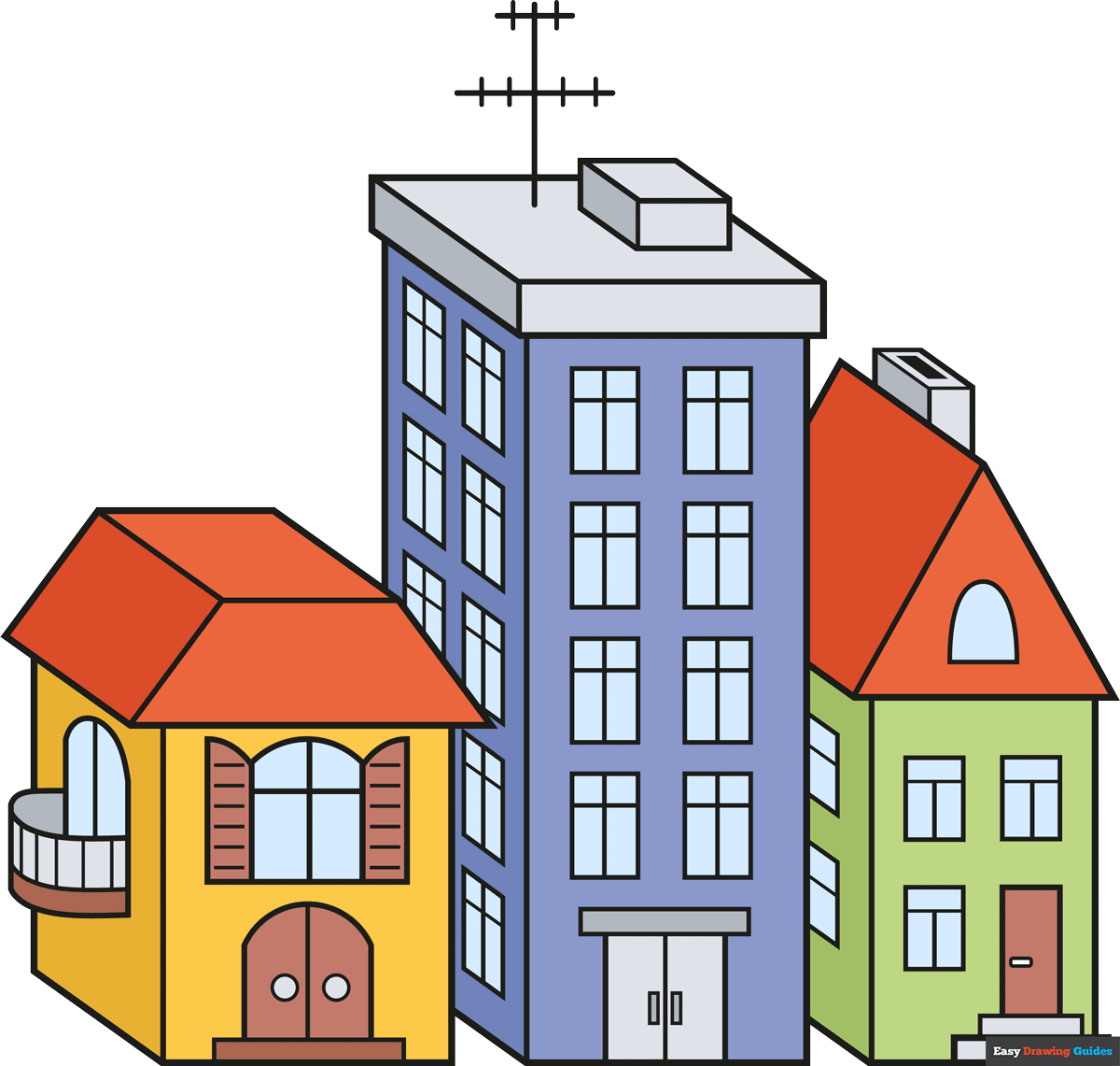 How to draw easy d buildings