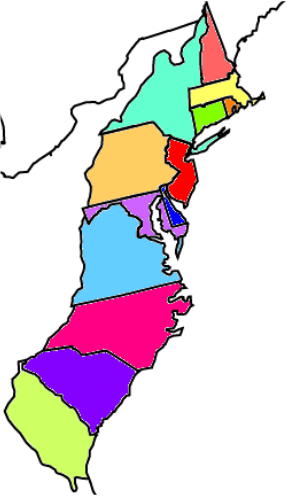 Colonies map diagram