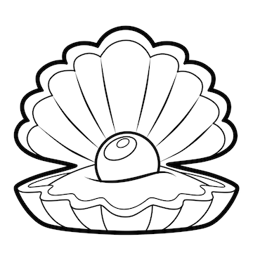 Premium vector coloring book or page for kids shell black and white vector illustration