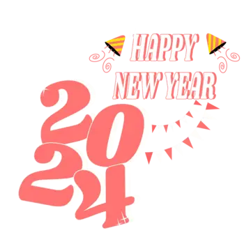 Hello new year with pink color and white new year confetti png transparent clipart image and psd file for free download