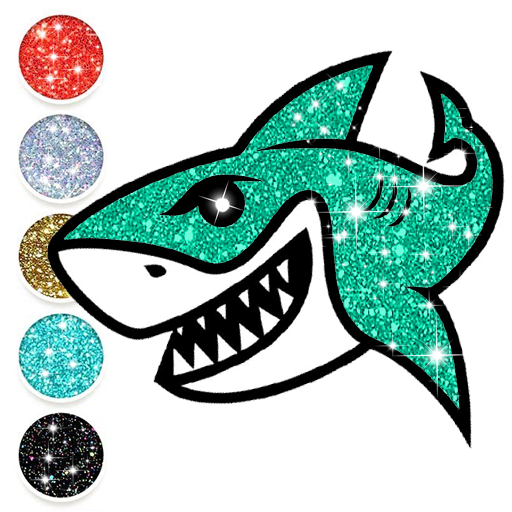 Baby shark glitter coloring