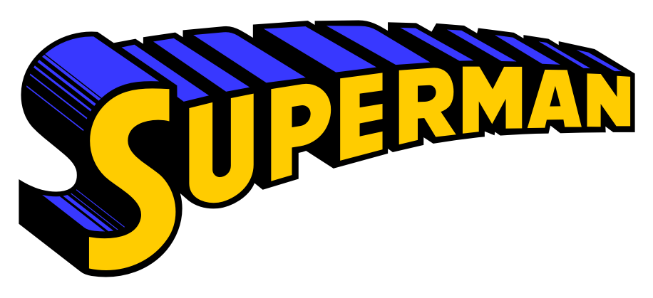 The evolution of the superman word logo