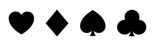 Premium vector playing card suit icons heart dimond club spade shapes gamble game cards vector graphic eps