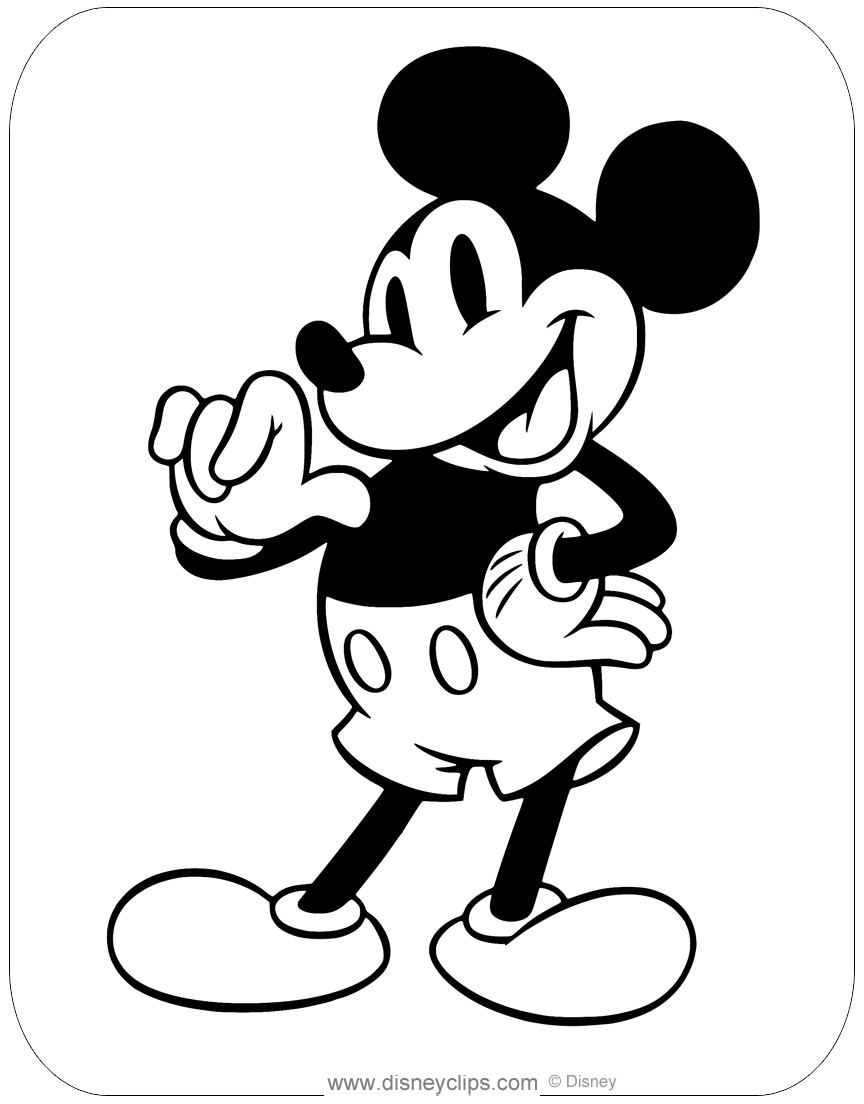Classic mickey mouse coloring pages