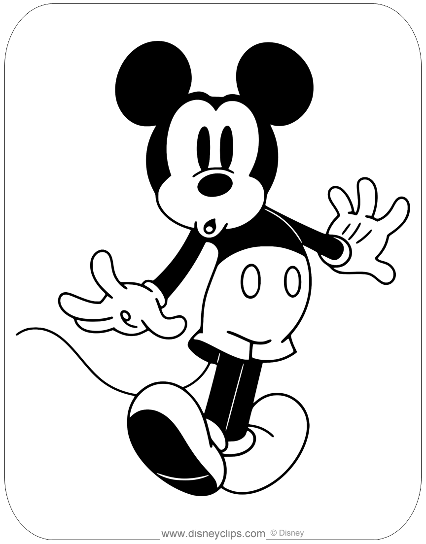 Classic mickey mouse coloring pages