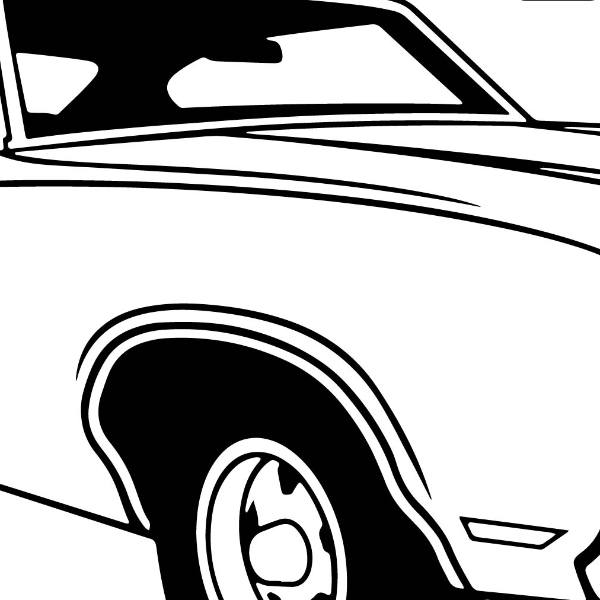 Oldsmobile cutlass car vector file line art black whit
