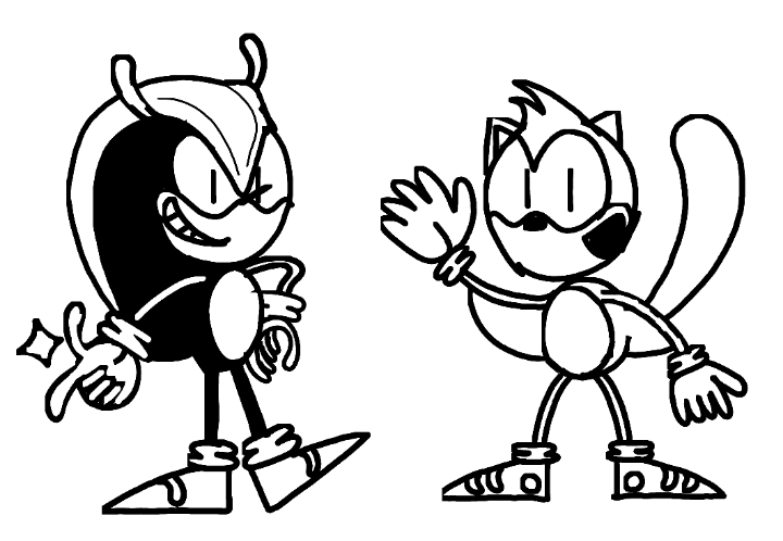 A doodle sketch ah thingamajig of mighty and ray by me because of tails tube rmoonpissing