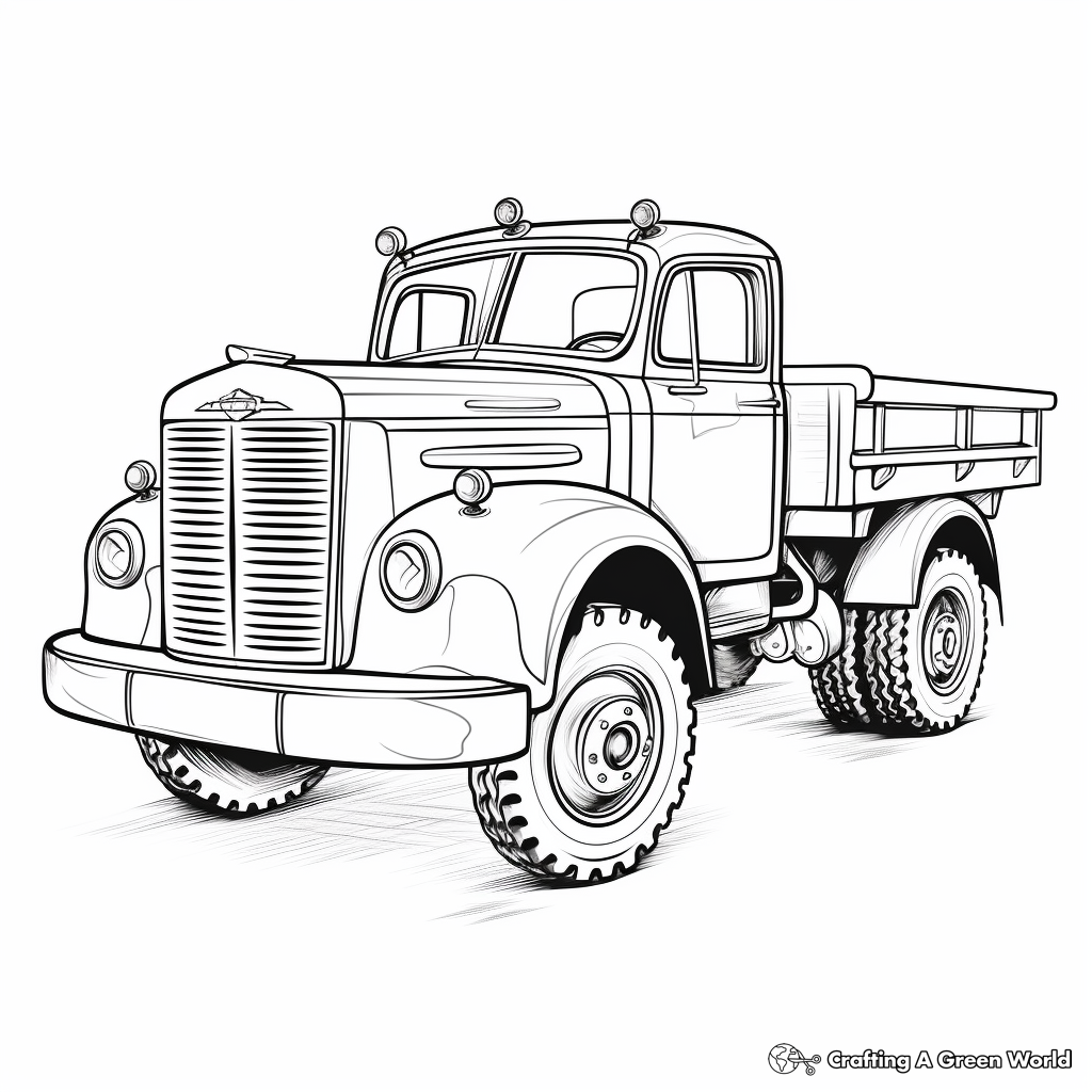 Flatbed truck coloring pages