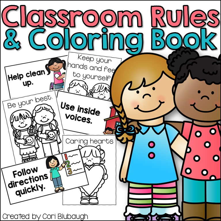 Classroom rules and coloring book