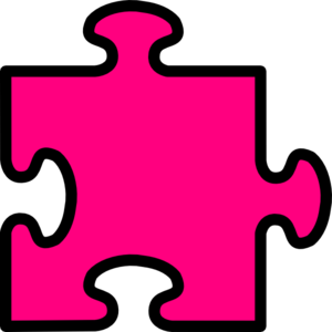 Jigsaw pink clip art cartoon drawing for kids puzzle piece template clip art