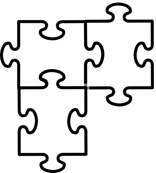Puzzle pieces connected clip art