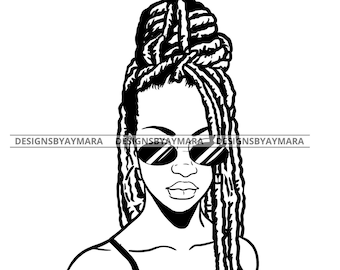 Melanin woman in bw wearing glasses black queen sister locs