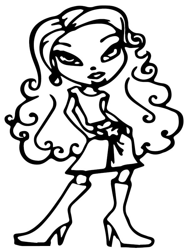 Stunning bratz cheerleading coloring page