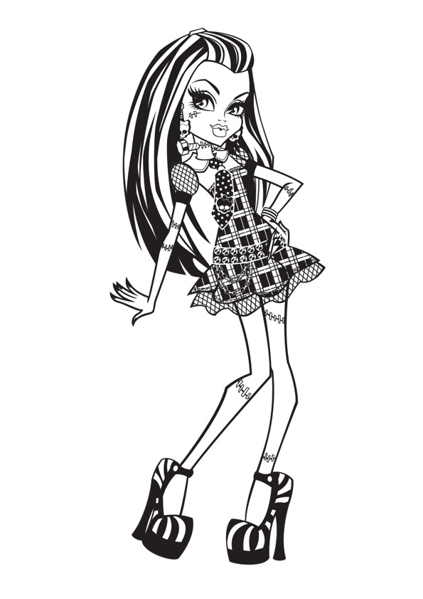 Monster high frankie stein coloring page