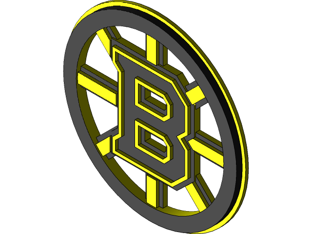 Boston bruin cut out d cad model library