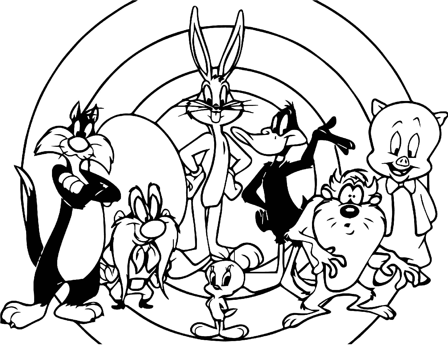 Looney tunes characters coloring pages printable for free download