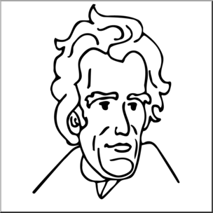 Clip art us president jackson bw i