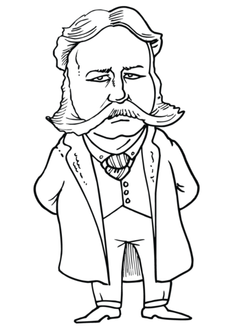 Chester a arthur caricature coloring page free printable coloring pages