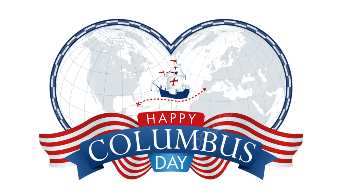 Happy columbus day clipart vector happy columbus day greeting card graphic columbus patriotic png image for free download